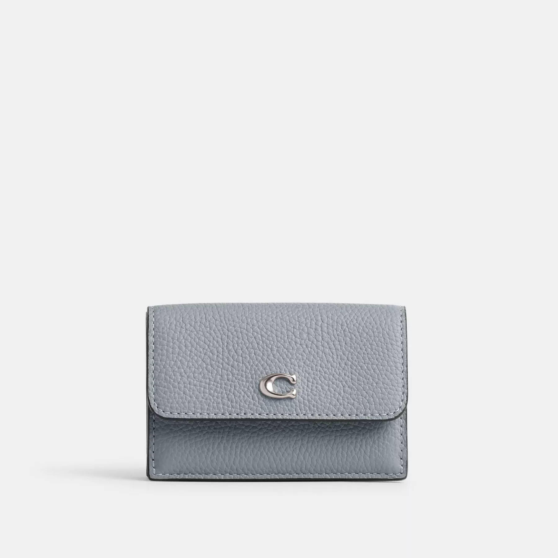 COACH Essential Mini-Geldbörse mit dreifacher Falte Grau Blau